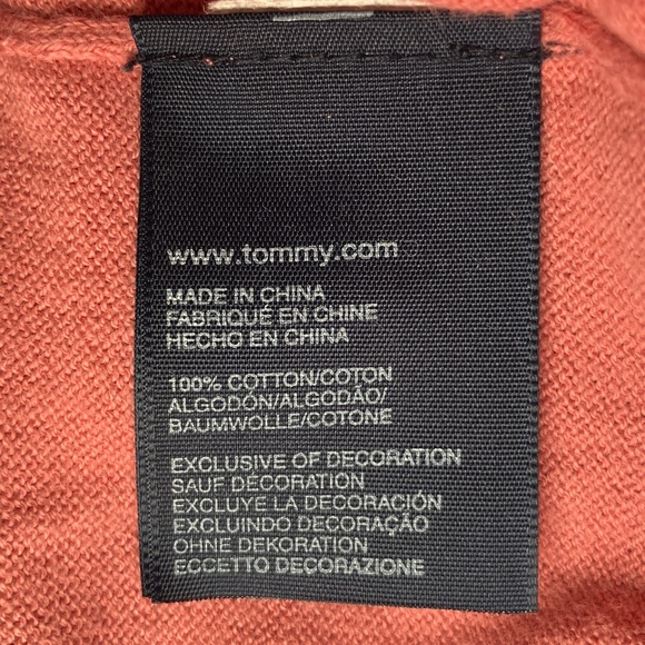 Tommy Hilfiger Pink Sweater With White Mock Button Up/Lightweight - Picture 4 of 5